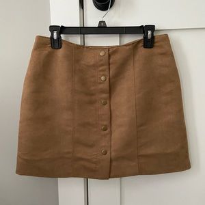 NWT Suede Faux Button Down Skirt